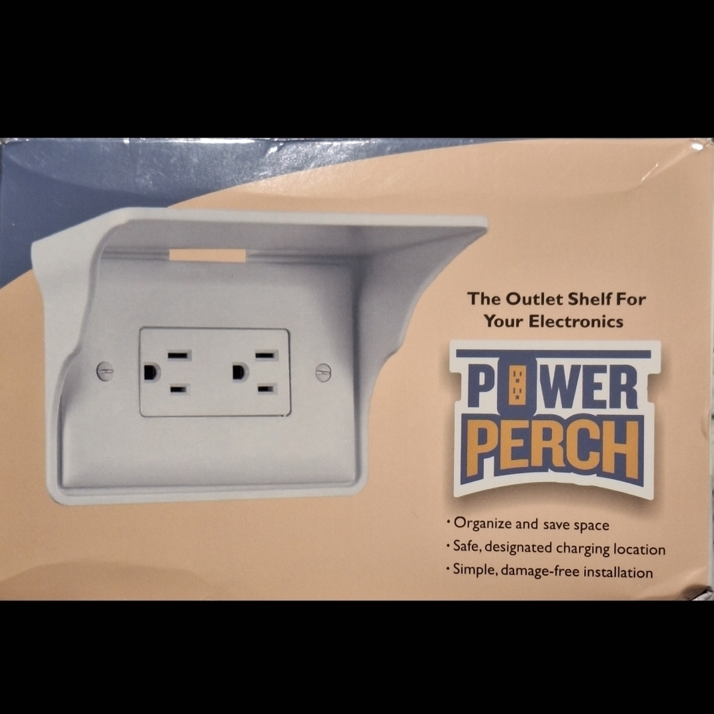 Power Perch White Outlet Shelf